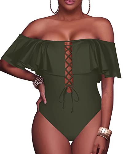 Off The Shoulder One Piece Swimsuits Bathing Suits For Women Tempt Me