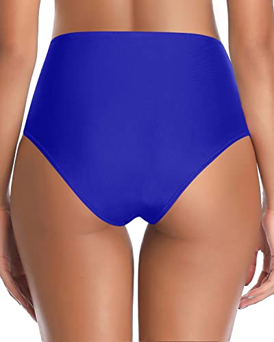 Womens High Waisted Bikini Bottoms For Women Tummy Control Bathing Suits  Bottom Full Coverage Tankini Swim Shorts Royal Blue L