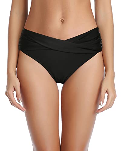Women's Tummy Control High Waisted Ruched Swim Shorts Bikini Bottom-Na –  Tempt Me