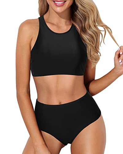 Black Bikinis Two Piece Swimsuits for Women Tempt Me