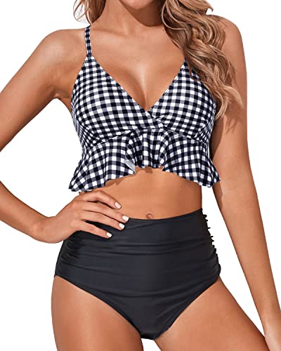 Checkered high store waisted bikini